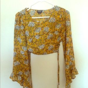 Yellow Floral Crop Top